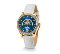 Kronsegler Morgenstern Orologio da polso automatico da donna, colore: oro blu con cinturino in pelle