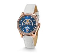 Kronsegler Morgenstern Orologio da polso automatico da donna, con cinturino in pelle, colore: blu rosa