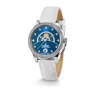 Kronsegler Morgenstern Orologio da polso automatico da donna, in acciaio blu, con cinturino in pelle