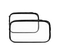 Kronya® | Set di 2 sacche da toilette per il bagaglio a mano nell'aeroplano | 1 litro di volume per il trasporto di liquidi | See Through Cosmetic Bag Wash Bag Viaggi trasparente impermeabile (Nero)