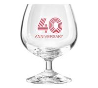 Krosno Bicchiere decorato con incisione „40 Anniversary“, „40° anniversario“ per birra e whisky 230 ml, 1 pezzo - vetro senza piombo - elegante regalo per anniversari e giubilei