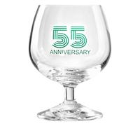 Krosno Bicchiere decorato con incisione „55 Anniversary“, „55° anniversario“ per birra e whisky 230 ml, 1 pezzo - vetro senza piombo - elegante regalo per anniversari e giubilei