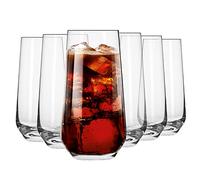 Krosno Bicchieri Acqua Succo Highball Vetro | Set di 6 | 480 ML | Collezione Splendor | Ideale per la Casa, Ristorante e Ricevimenti | Adatto alla Lavastoviglie