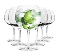 Krosno Bicchieri baloon Gin&Tonic |Capacità utile 670 ml/totale 790 ml, 6 pz. | Per drink, cocktail, acqua, Vetro trasparente, senza piombo, elegante, Duraturi | Adatti per lavaggio in lavastoviglie