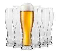 KROSNO Bicchieri Birra Weizen Vetro 0,5 Litri | Set di 6 | 500 ML | Collezione Splendor | Perfetto per casa e Feste | Adatto alla Lavastoviglie