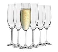 KROSNO Bicchieri Calice Flute Champagne Spumante Vetro | Set di 6 | 200 ML | Collezione Venezia | Ideale per Casa Ristorante Feste e Ricevimenti | Adatto alla Lavastoviglie