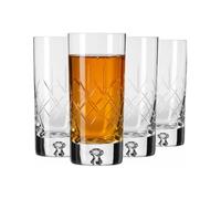 Krosno Bicchieri da Acqua Molati, set da 4 pezzi, 300 ml, Collezione Saga | Per acqua succhi e cocktail, Motivo molato classico, Vetro fatto a mano, Idea regalo