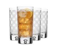 Krosno Bicchieri da Acqua Molati, set da 4 pezzi, 300 ml, Collezione Saga | Per acqua succhi e cocktail, Motivo molato classico, Vetro fatto a mano, Idea regalo