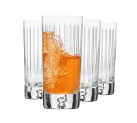Krosno Bicchieri da Acqua Molati, set da 4 pezzi, 300 ml, Collezione Saga | Per acqua succhi whisky e cocktail, Motivo molato classico, Vetro fatto a mano, Idea regalo