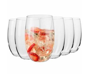 Krosno - Bicchieri da Acqua, Succhi e Cocktail 370 ml - Set da 6 Pezzi - Cristallo Senza Piombo - Collezione Blended - Pareti Sottili, Design Moderno - Ideali per l’Uso Quotidiano