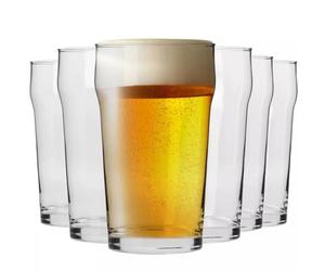 KROSNO Bicchieri da birra Nonic, set da 6 x 500 ml, collezione Mixology, per lager e fughe, anello ispessito, fondo stabile, per feste ed eventi, vetro senza piombo, lavabile in lavastoviglie
