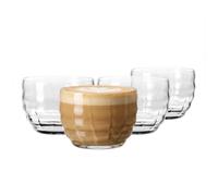 KROSNO Bicchieri da caffè per latte, cappuccino e flat white, set da 4, 340 ml, collezione Coffee Moments - Cristallo senza piombo - Bicchieri larghi per caffè, lavabili in lavastoviglie