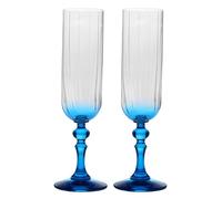 Krosno Flûte da Champagne 220 ml con stelo turchese, set da 2 - per mocktail, Mimosa, Prosecco, Cava e Spritz - cristallo senza piombo - lavabili in lavastoviglie - Bubble Celebration Moments