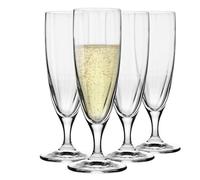 KROSNO Bicchieri da champagne Prosecco, 4 bicchieri da champagne, set da 160 ml, Prima-Lumi, a forma corta, forma classica, in vetro Crystalline senza piombo, resistente ai graffi, lavabile in
