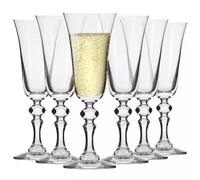 KROSNO Bicchieri da champagne, prosecco e spumanti, set da 6 x 165 ml, collezione Krista, in vetro Crystalline, forma elegante, con piedini in rilievo, ideale come regalo, lavabile in lavastoviglie