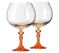 KROSNO Bicchieri da Gin 660 ml con stelo arancione, set da 2 - per Gin Tonic, Aperol Spritz e Cocktail - senza piombo - lavabili in lavastoviglie - Bubble Celebration Moments