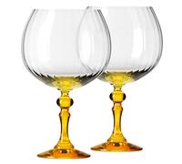 KROSNO Bicchieri da Gin 660 ml con stelo giallo, set da 2 - per Gin Tonic, Aperol Spritz e Cocktail - senza piombo - lavabili in lavastoviglie - Bubble Celebration Moments