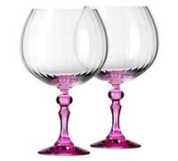KROSNO Bicchieri da Gin 660 ml con stelo rosa, set da 2 - per Gin Tonic, Aperol Spritz e Cocktail - senza piombo - lavabili in lavastoviglie - Bubble Celebration Moments