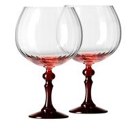 KROSNO Bicchieri da Gin 660 ml con stelo rosso, set da 2 - per Gin Tonic, Aperol Spritz e Cocktail - senza piombo - lavabili in lavastoviglie - Bubble Celebration Moments