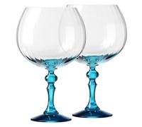KROSNO Bicchieri da Gin 660 ml con stelo turchese, set da 2 - per Gin Tonic, Aperol Spritz e Cocktail - senza piombo - lavabili in lavastoviglie - Bubble Celebration Moments