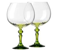 KROSNO Bicchieri da Gin 660 ml con stelo verde anice, set da 2 - per Gin Tonic, Aperol Spritz e Cocktail - senza piombo - lavabili in lavastoviglie - Bubble Celebration Moments