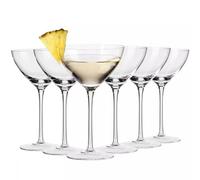 KROSNO Bicchieri da martini, cocktail e bevande, set da 6 x 245 ml, collezione Harmony, per feste e feste, bordo liscio, gamba lunga, in vetro Crystalline senza piombo, lavabile in lavastoviglie