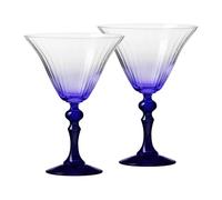 Krosno Bicchieri da Martini con stelo blu cobalto | Set da 2, 170 ml | Collezione Bubble Celebration Moments | Cristallo senza piombo | Idea regalo