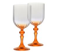 Krosno Calici da vino 300 ml con stelo arancione, set da 2 - per vino rosso e bianco, mocktail e acqua - cristallo senza piombo - lavabili in lavastoviglie - Bubble Celebration Moments