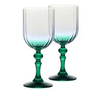 Krosno Calici da vino 300 ml con stelo verde, set da 2 - per vino rosso e bianco, mocktail e acqua - cristallo senza piombo - lavabili in lavastoviglie - Bubble Celebration Moments