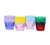 Krosno - Bicchieri da Whisky 260 ml - Set da 4 pezzi, 4 colori unici - Collezione Aurora - Cristallo senza piombo - Vetro dipinto a mano