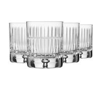 Krosno - Bicchieri da whisky, bourbon e scotch 250 ml, set da 4 - Collezione Saga - Bicchiere in cristallo, intagliato - Fatti a mano - Ideale come regalo