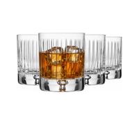 Krosno Bicchieri da Whisky Molati, set da 4 pezzi, 250 ml, Collezione Saga | Per whisky bourbon scotch e cocktail con ghiaccio, Motivo molato, Vetro fatto a mano, Idea regalo