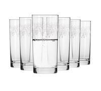 Krosno - Bicchieri Long Drink 370 ml - Set da 6 Pezzi - Collezione Krista Deco - Cristallo Senza Piombo - Design Elegante con Motivo Trasparente