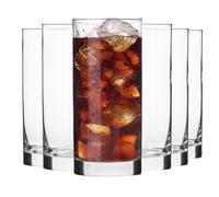 KROSNO Bicchieri lunghi da 300 ml, per acqua, bevande e succhi di frutta, set da 6 x 300 ml, collezione Balance, vetro Crystalline, bordo liscio, design classico, fondo stabile, per feste ed eventi