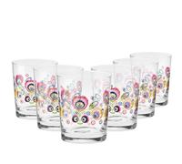 KROSNO Bicchieri per acqua, bevande e succhi di frutta, set da 6 x 250 ml, collezione Folk, vetro decorativo di alta qualità, motivo folk tradizionale, vetro senza piombo, si consiglia il lavaggio a