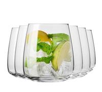 Krosno Bicchieri per acqua, succhi e altre bevande | Design elegante | Set di 6 bicchieri | Capacità 420 ml | Collezione moderna | Ideale per la casa, il ristorante e le feste