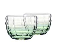KROSNO Bicchieri per matcha e tè, set da 2, 330 ml, collezione Matcha Moments - Gradiente verde, cristallo senza piombo - Bicchieri larghi per bevande calde, lavabili in lavastoviglie