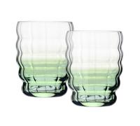 KROSNO Bicchieri per matcha e tè, set da 2, 400 ml, collezione Matcha Moments - Gradiente verde, cristallo senza piombo - Moderni bicchieri per bevande calde, lavabili in lavastoviglie