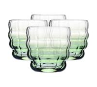 KROSNO Bicchieri per matcha e tè, set da 4, 330 ml, collezione Matcha Moments - Gradiente verde, cristallo senza piombo - Eleganti bicchieri per bevande calde, lavabili in lavastoviglie