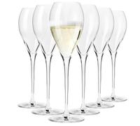 Krosno | Bicchieri per Prosecco, Champagne e Spumante | Set da 6 x 240 ml | Collezione Divine | Nero sottile | Cristallo senza piombo | Forma sottile, stelo robusto | Lavabili in lavastoviglie