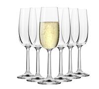 Krosno - Calici da Champagne e Prosecco 175 ml - Set da 6 Pezzi - Collezione Pure - Cristallo Senza Piombo - Stile Slanciato, Elegante e Senza Tempo