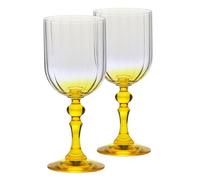 Krosno Calici da vino 300 ml con stelo giallo, set da 2 - per vino rosso e bianco, mocktail e acqua - cristallo senza piombo - lavabili in lavastoviglie - Bubble Celebration Moments