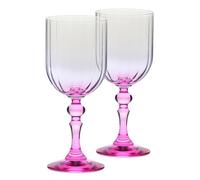 Krosno Calici da vino 300 ml con stelo rosa, set da 2 - per vino rosso e bianco, mocktail e acqua - cristallo senza piombo - lavabili in lavastoviglie - Bubble Celebration Moments