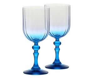 Krosno Calici da vino 300 ml con stelo turchese, set da 2 - per vino rosso e bianco, mocktail e acqua - cristallo senza piombo - lavabili in lavastoviglie - Bubble Celebration Moments