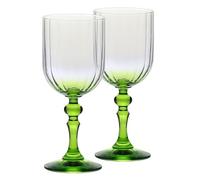 Krosno Calici da vino 300 ml con stelo verde chiaro, set da 2 - per vino rosso e bianco, mocktail e acqua - cristallo senza piombo - lavabili in lavastoviglie - Bubble Celebration Moments