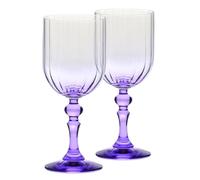 Krosno Calici da vino 300 ml con stelo viola, set da 2 - per vino rosso e bianco, mocktail e acqua - cristallo senza piombo - lavabili in lavastoviglie - Bubble Celebration Moments