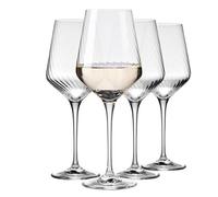 Krosno Calici da vino con texture, 450 ml - Set da 4 | Per vino rosso, bianco, spumante e cocktail | Design Collezione LUMI | Lavabili in lavastoviglie | Cristallo senza piombo