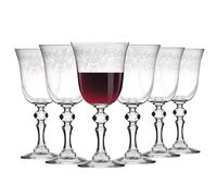 Krosno - Calici da Vino Rosso 250 ml - Set da 6 Pezzi - Collezione Krista Deco - Cristallo Senza Piombo - Design Classico ed Elegante con Decoro Trasparente