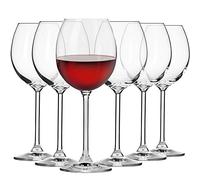 Krosno Calici da vino rosso | Set da 6 | 350 ml | Collezione Venezia | Ideali per casa, ristoranti e feste | Lavabili in lavastoviglie | Cristallo senza piombo