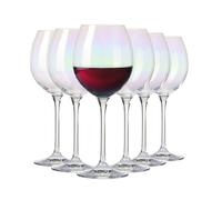 Krosno Calici iridescenti, Collezione Rainbow, set da 6, 440 ml, vetro artigianale, per vino rosso e bianco, design unico, lavaggio a mano | Cristallo senza piombo